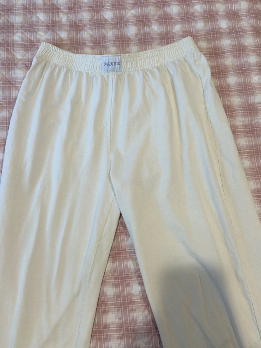 Parke white cotton boxer pants size S